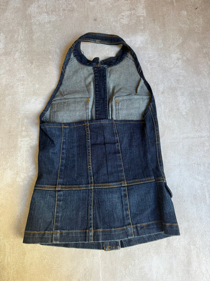Vintage Rework Denim Halter Top