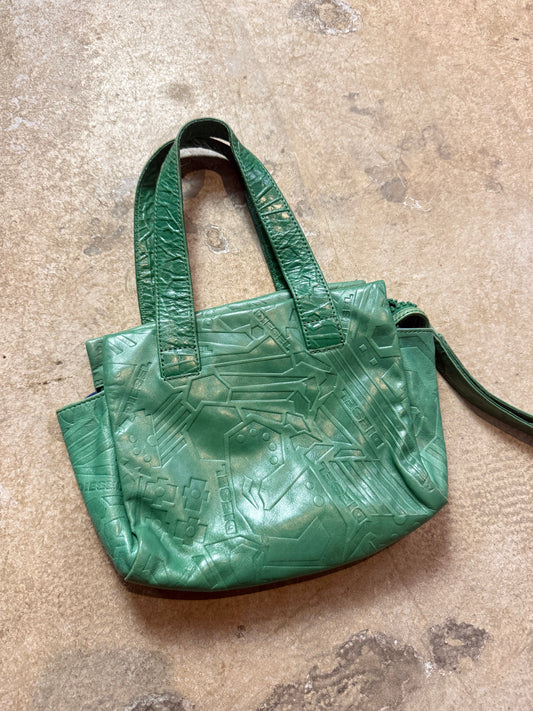 Vintage Diesel Green Leather Bag