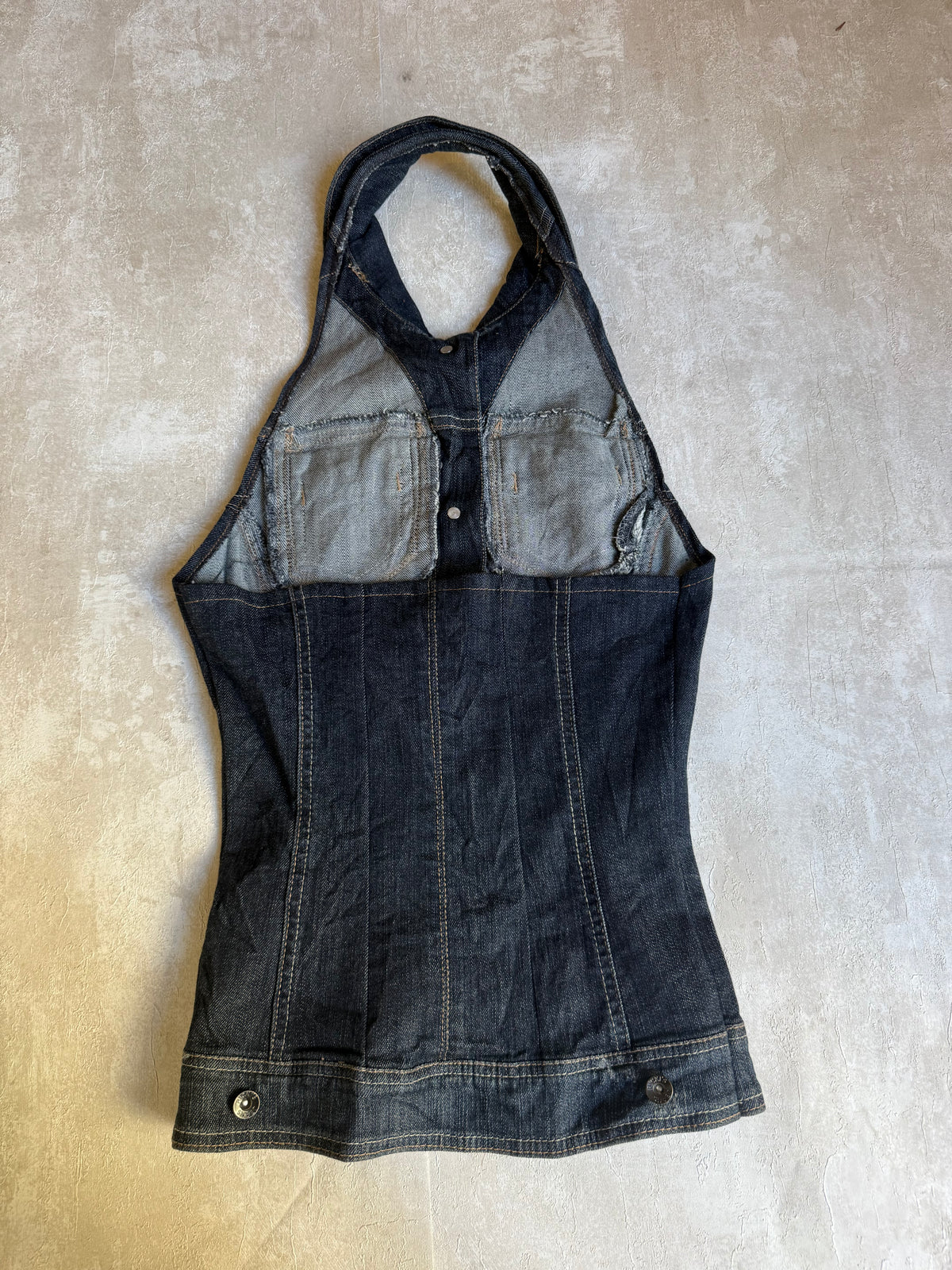 Vintage Rework Denim Halter Top