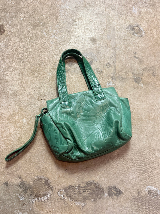 Vintage Diesel Green Leather Bag