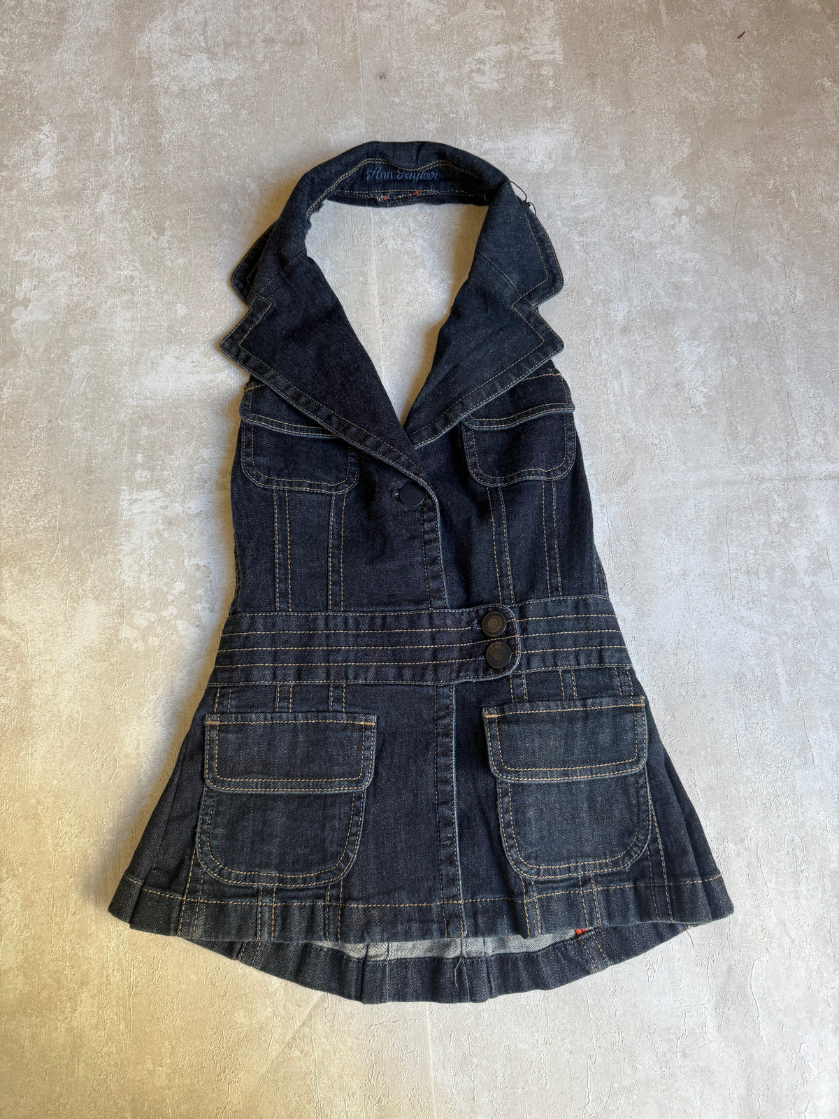 Vintage Rework Denim Halter Top