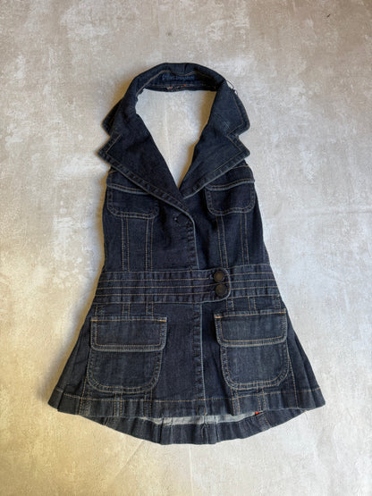 Vintage Rework Denim Halter Top