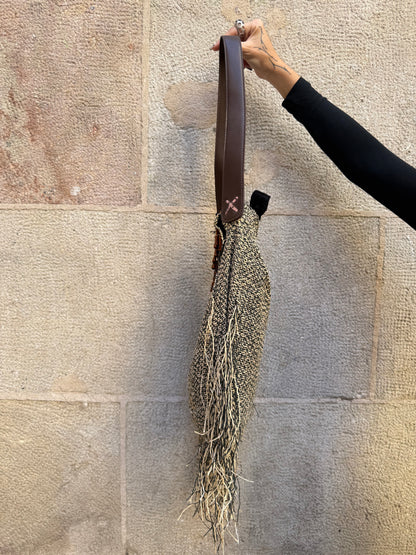 Roberto Cavalli Raffia Fringe Shoulder Bag