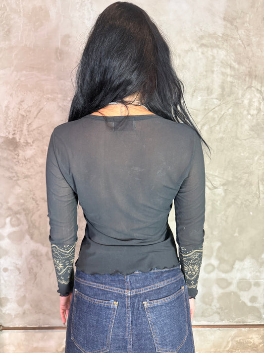 Sheer Mesh Top – Size 40 (Fits M)