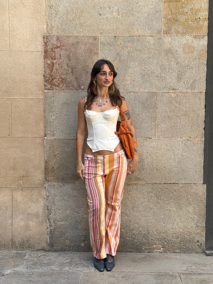Max Mara Striped Cotton Trousers