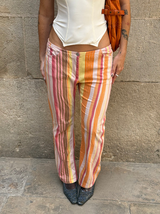 Max Mara Striped Cotton Trousers