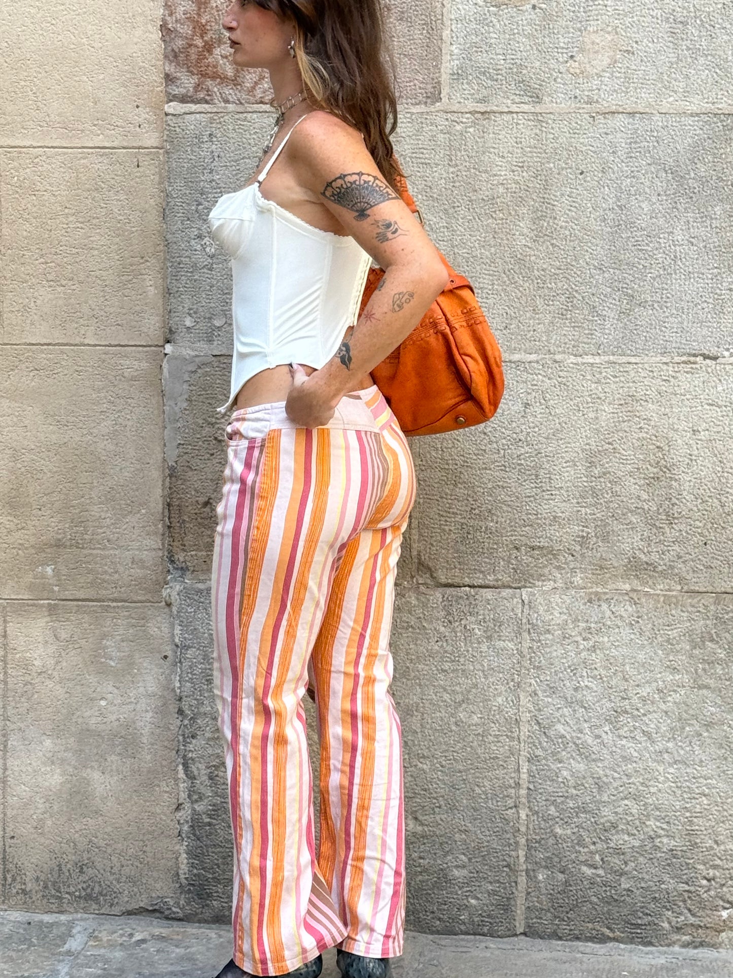 Max Mara Striped Cotton Trousers