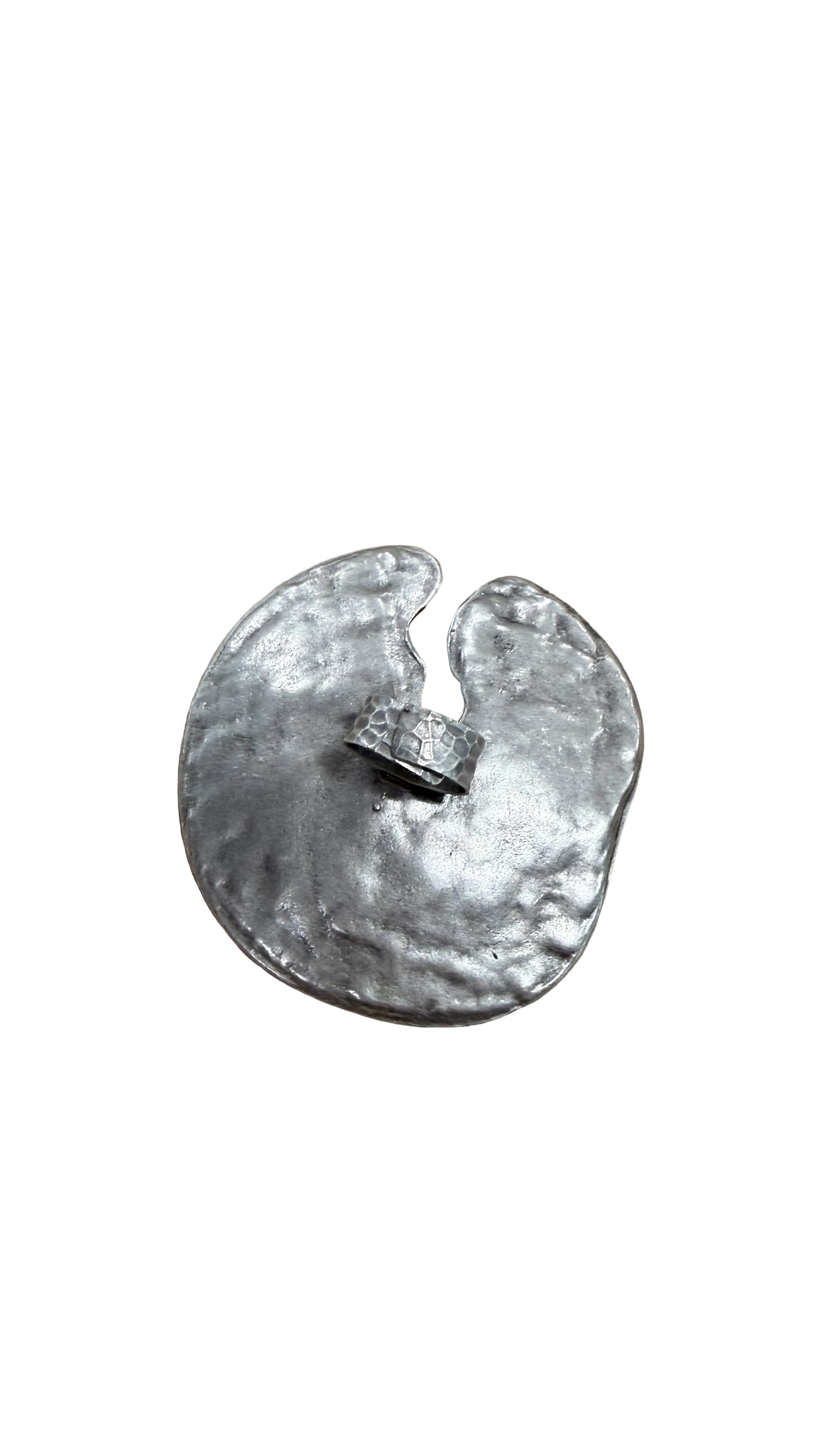 Stainless Steel Sculptural Statement Ring – Dutch Design
