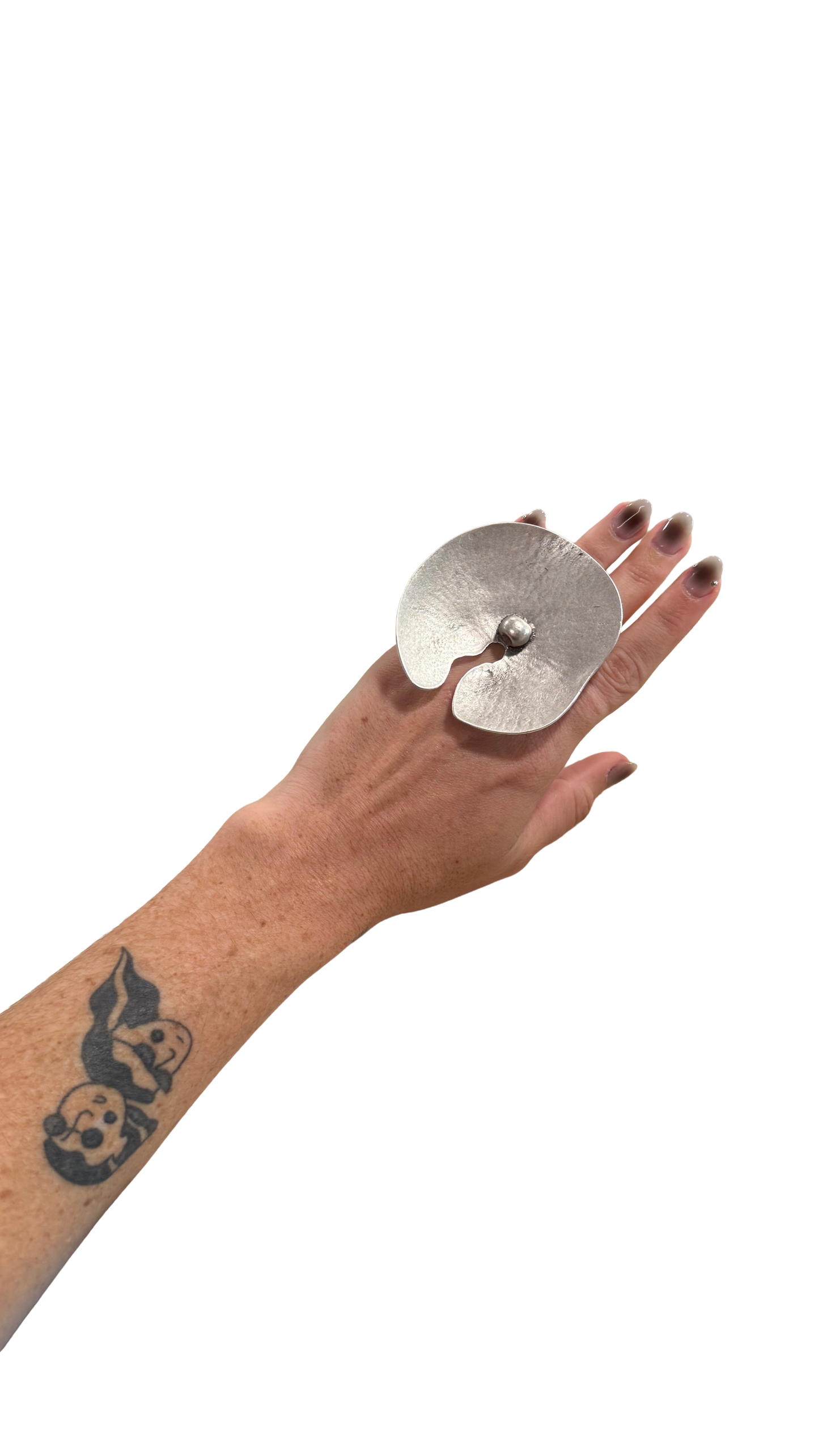 Stainless Steel Sculptural Statement Ring – Dutch Design