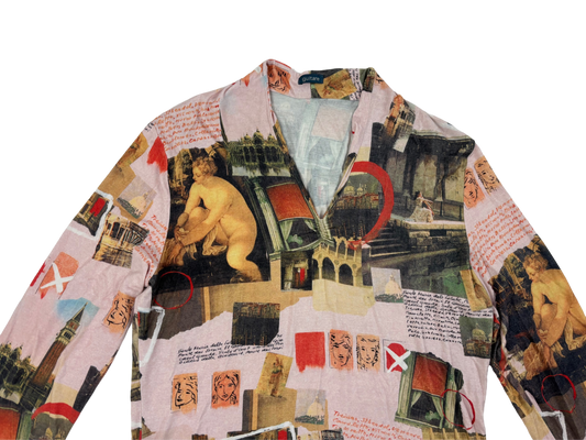 Pink Collage Print Long Sleeve Top