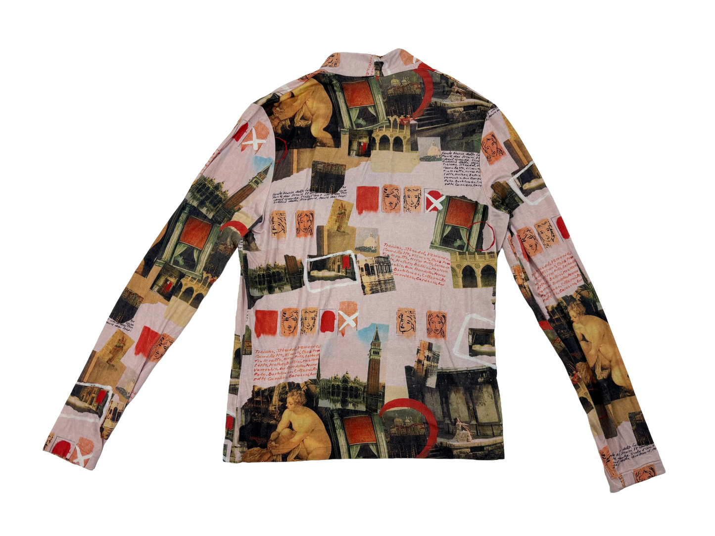 Pink Collage Print Long Sleeve Top