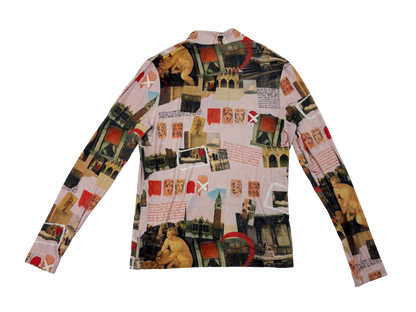 Pink Collage Print Long Sleeve Top