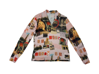 Pink Collage Print Long Sleeve Top