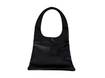 Black Minimal Leather Shoulder Bag