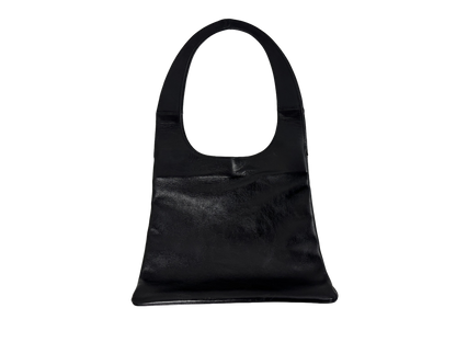 Black Minimal Leather Shoulder Bag