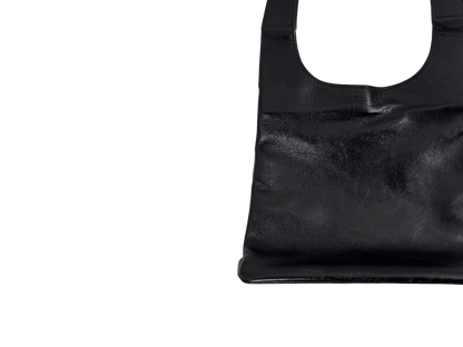 Black Minimal Leather Shoulder Bag