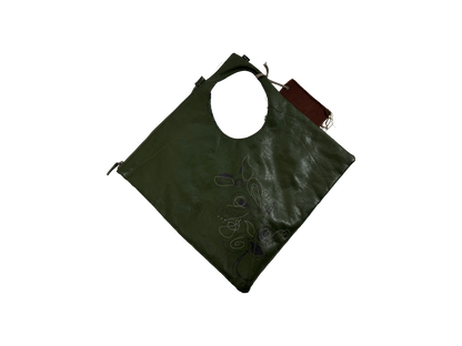 Vintage Green Leather Geometric Bag