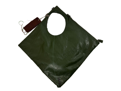 Vintage Green Leather Geometric Bag