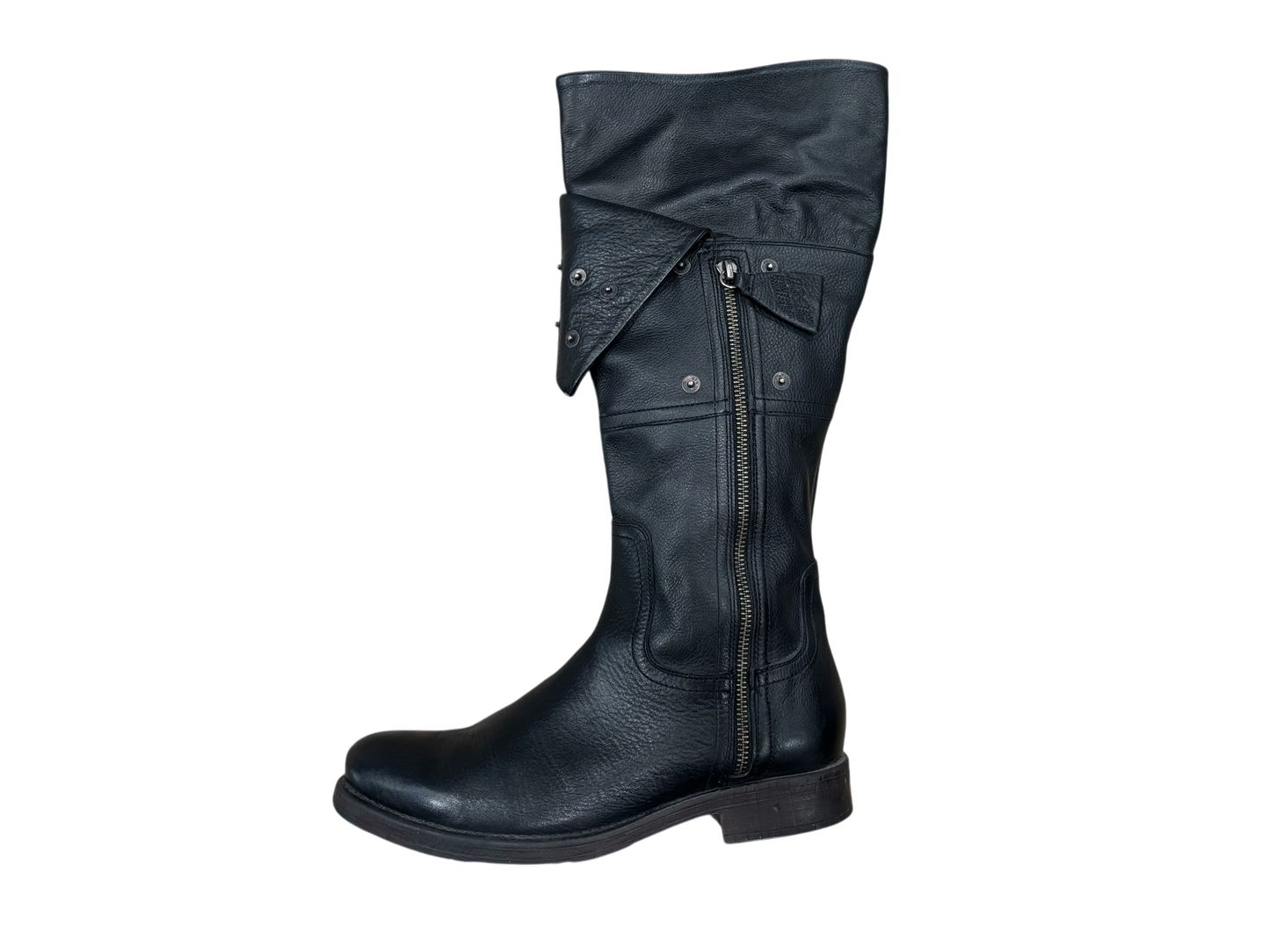 Miss Sixty Long Leather Boots with Studded Detail