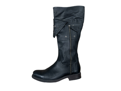 Miss Sixty Long Leather Boots with Studded Detail
