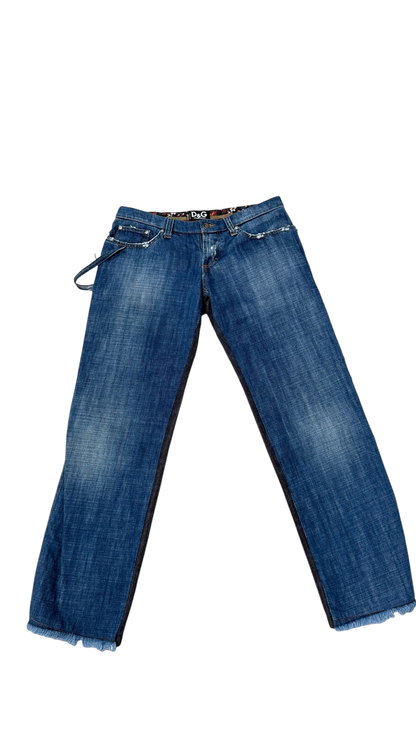 Dolce & Gabbana Low Rise Patchwork Denim Jeans