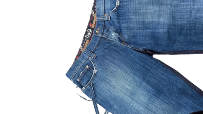 Dolce & Gabbana Low Rise Patchwork Denim Jeans