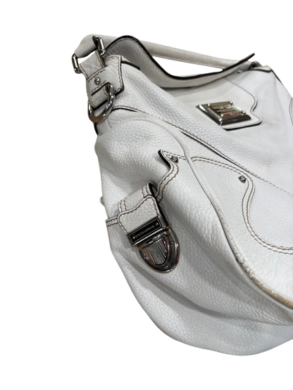 Dolce & Gabbana White Leather Shoulder Bag – Large