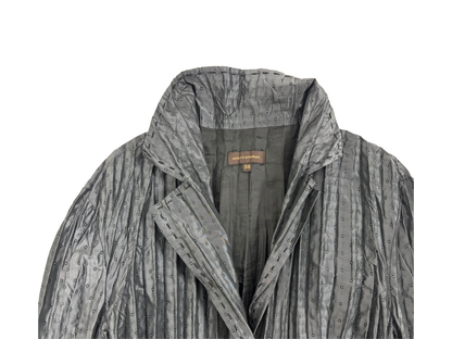 Adolfo Domínguez Pleated Satin Belted Jacket – Petrol Blue