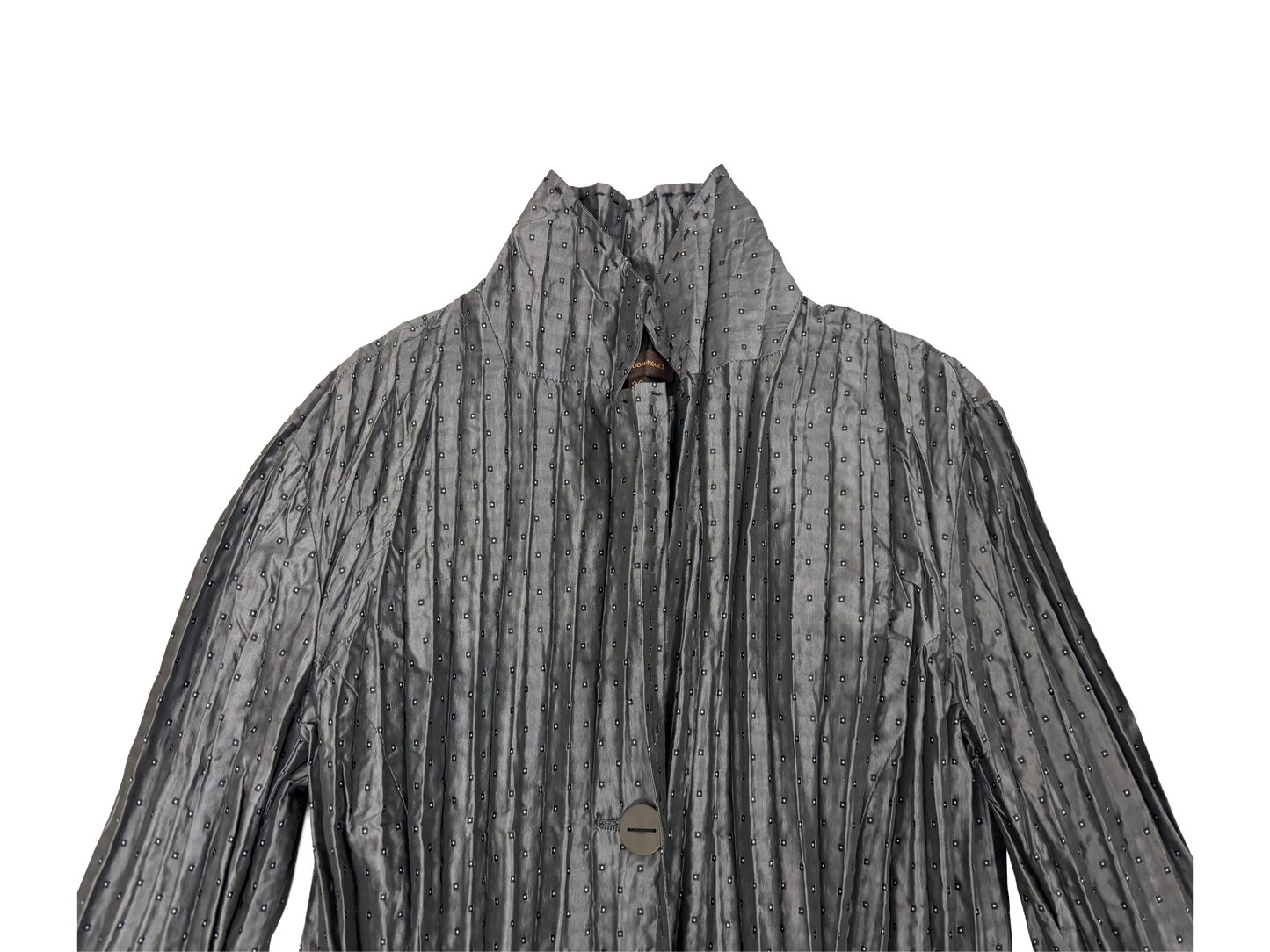 Adolfo Domínguez Pleated Satin Belted Jacket – Petrol Blue