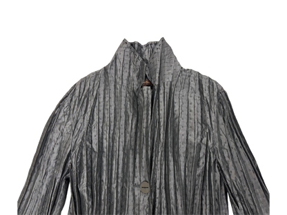 Adolfo Domínguez Pleated Satin Belted Jacket – Petrol Blue