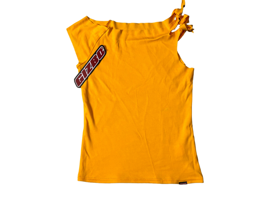 Gizbo Yellow Asymmetrical Shoulder Top