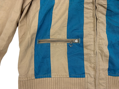 Diesel Beige & Blue Striped High Neck Jacket