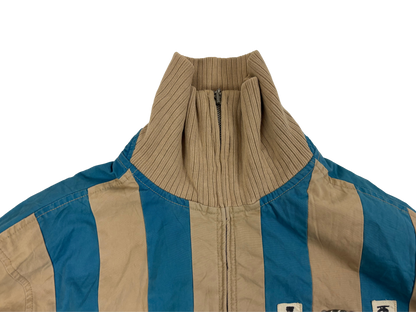 Diesel Beige & Blue Striped High Neck Jacket