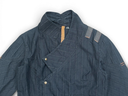 Pinstripe Cotton Jacket – Oriental Cut Statement Piece