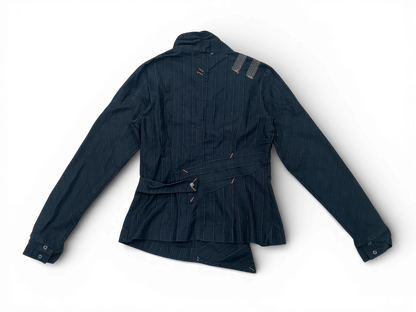 Pinstripe Cotton Jacket – Oriental Cut Statement Piece
