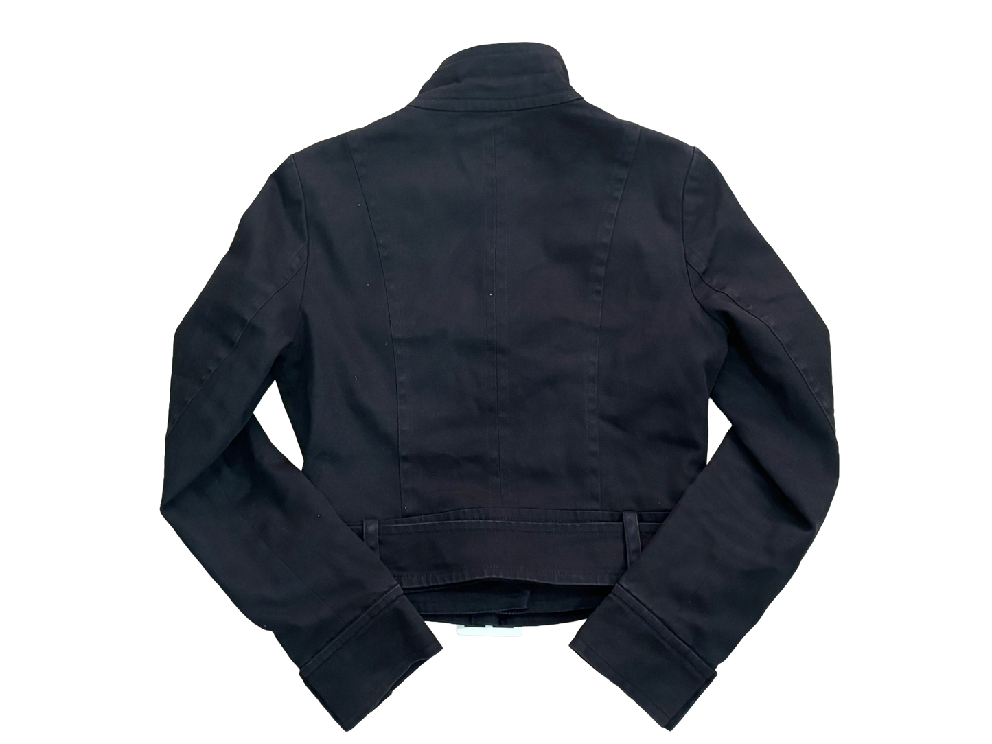 Belted Black Denim Jacket – Structured Fit