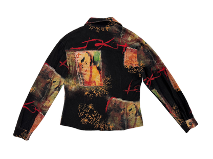 Oriental Print Denim Jacket – Patchwork Statement Piece
