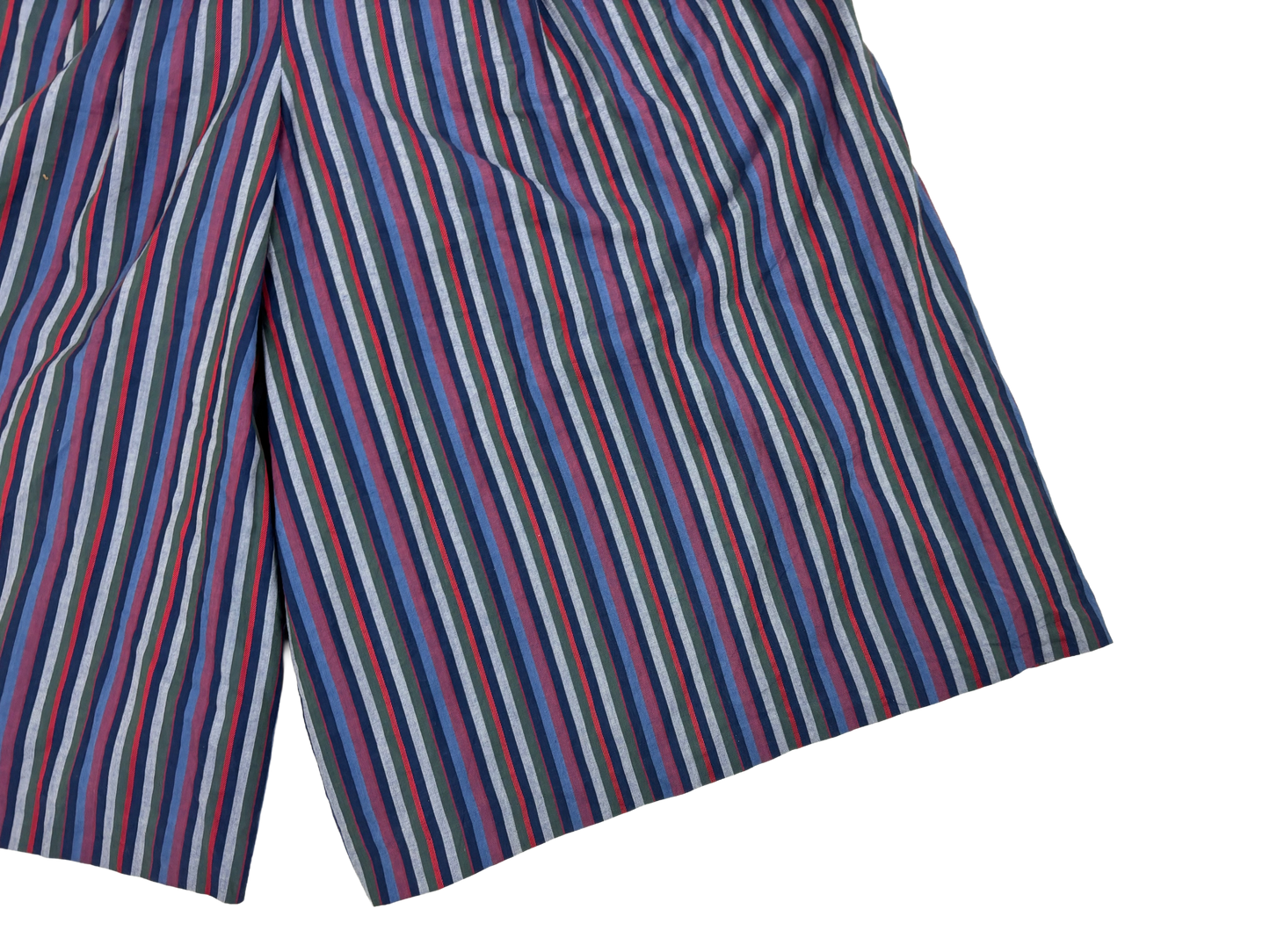Multicolor Striped Wide-Leg Midi Trousers