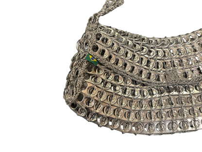 From Brazil, Summer – Handmade Recycled Tab Bag - Silver