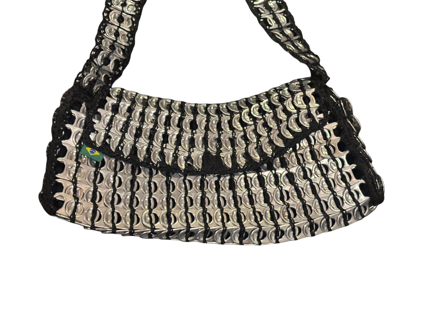 From Brazil, Summer – Handmade Recycled Tab Bag - Black