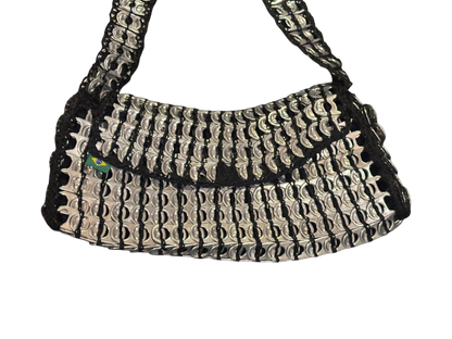 From Brazil, Summer – Handmade Recycled Tab Bag - Black