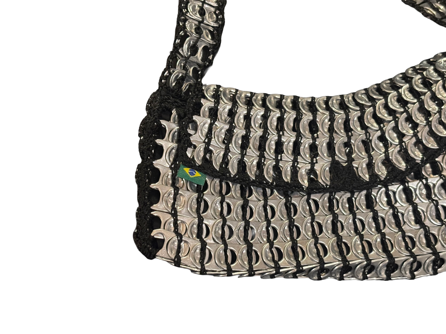 From Brazil, Summer – Handmade Recycled Tab Bag - Black