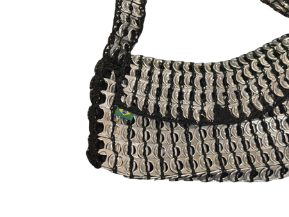 From Brazil, Summer – Handmade Recycled Tab Bag - Black