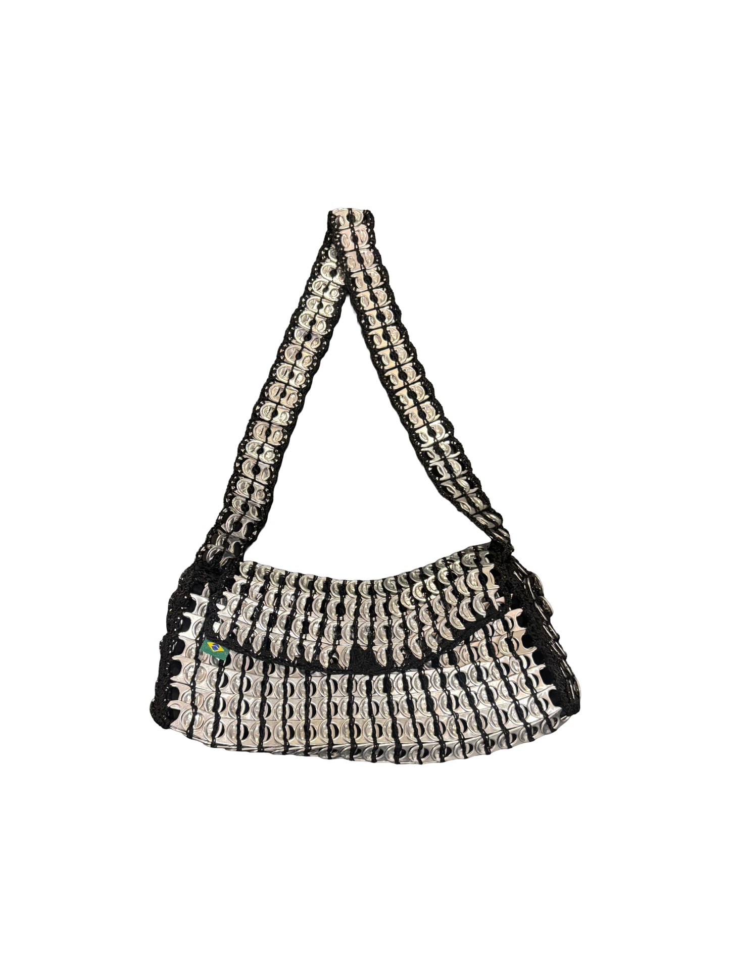 From Brazil, Summer – Handmade Recycled Tab Bag - Black