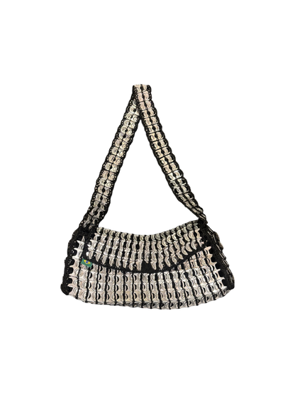 From Brazil, Summer – Handmade Recycled Tab Bag - Black