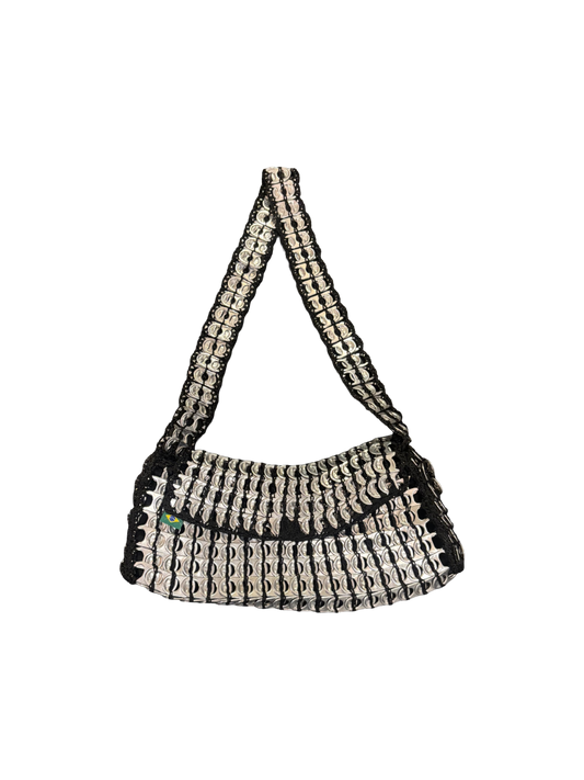 From Brazil, Summer – Handmade Recycled Tab Bag - Black