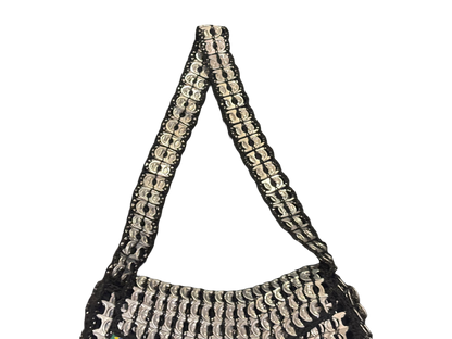 From Brazil, Summer – Handmade Recycled Tab Bag - Black