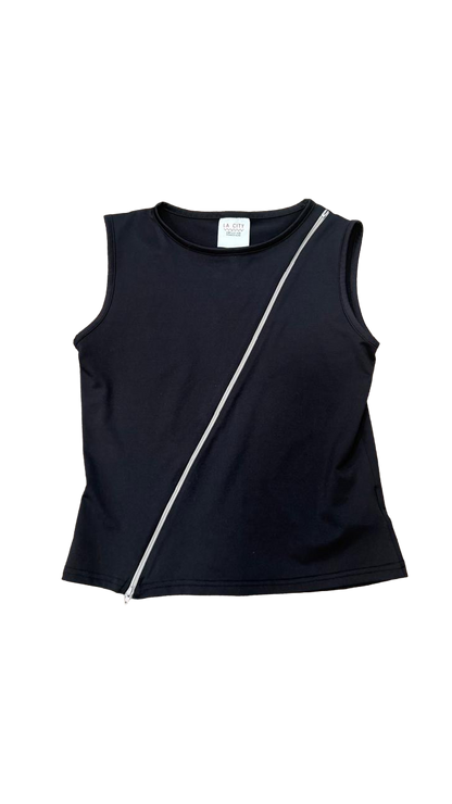 Black Zip Detail Tank Top – Minimal Edge