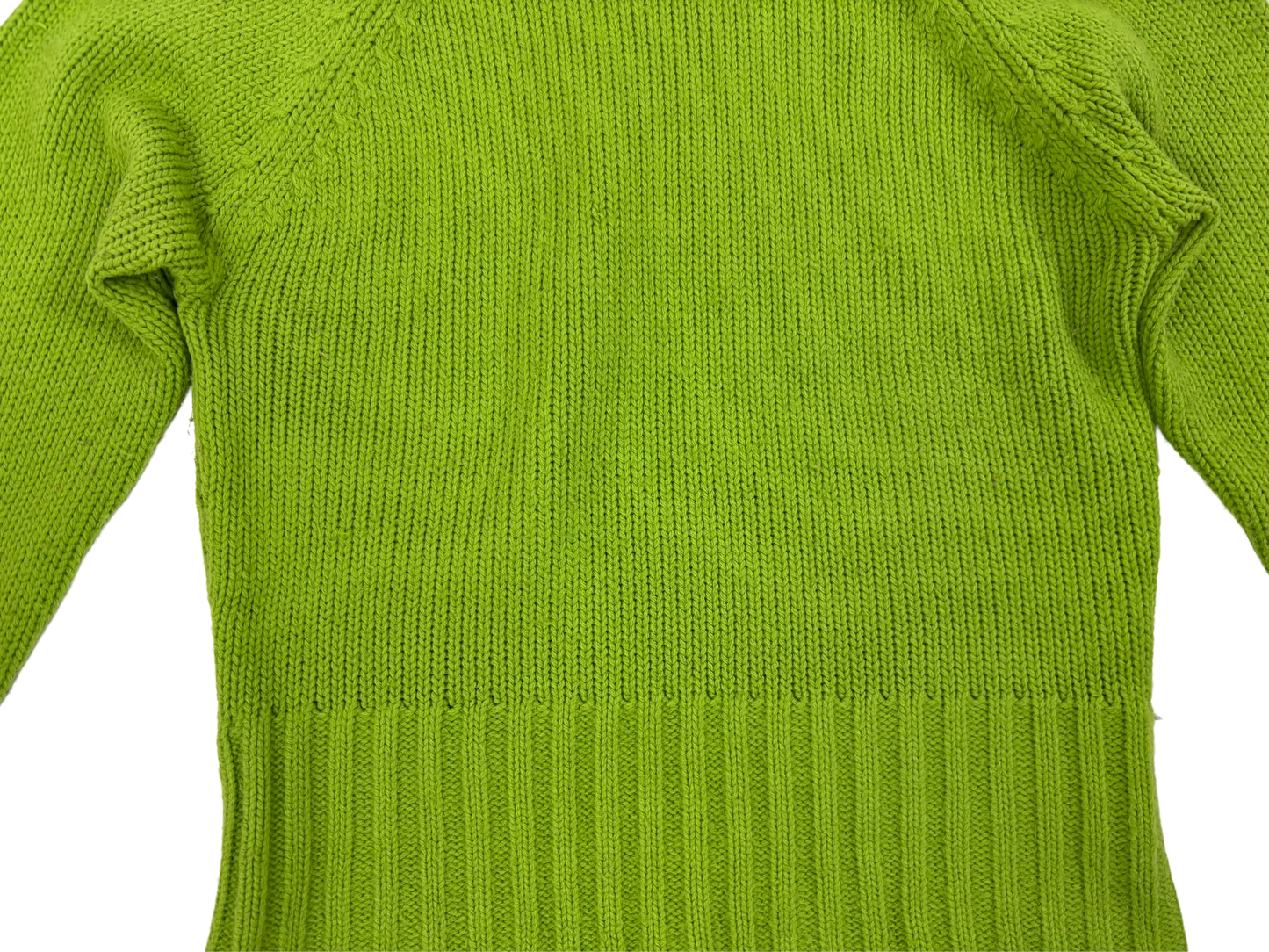 Lime Green Ribbed Turtleneck Knit Sweater