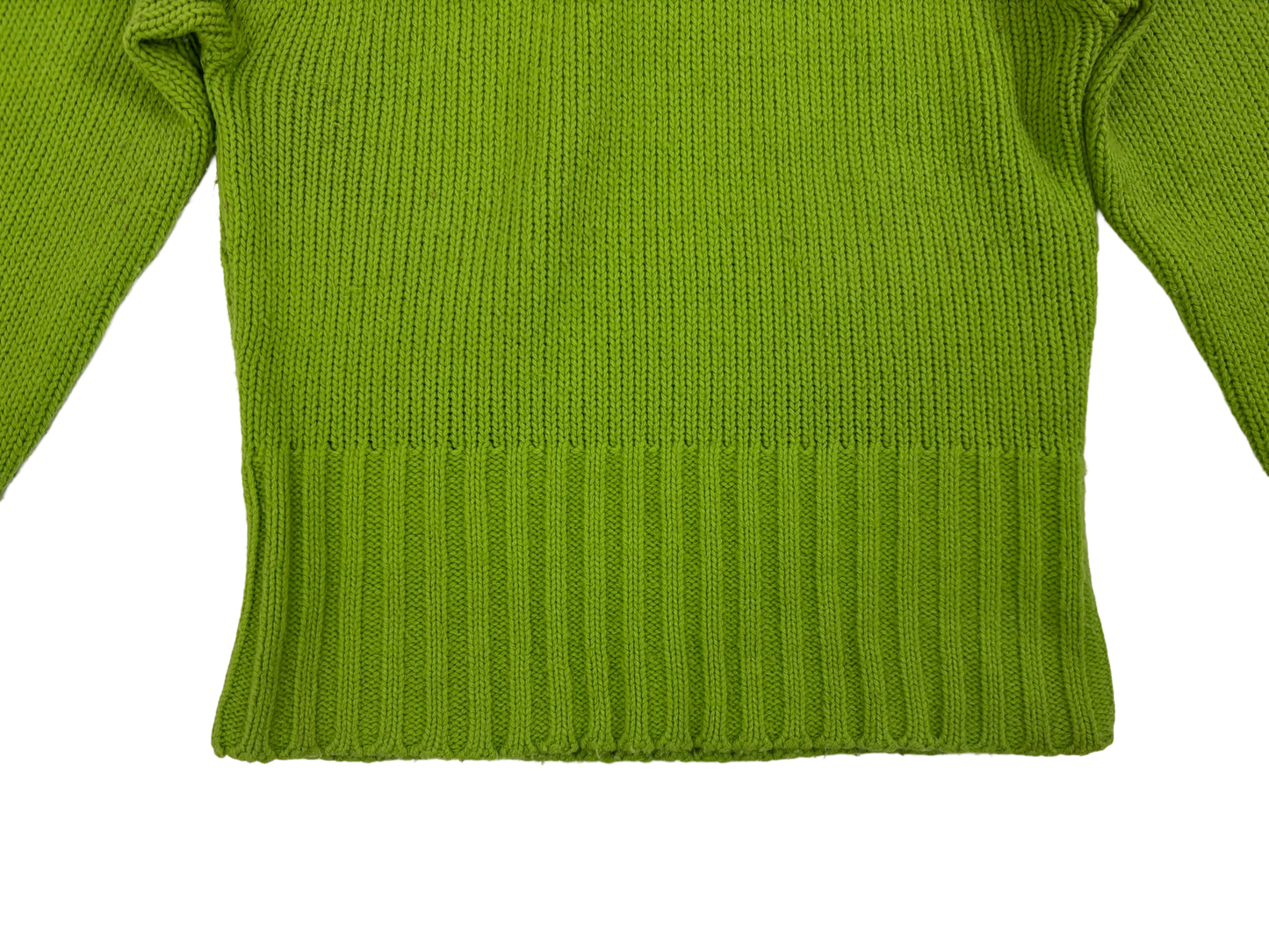 Lime Green Ribbed Turtleneck Knit Sweater